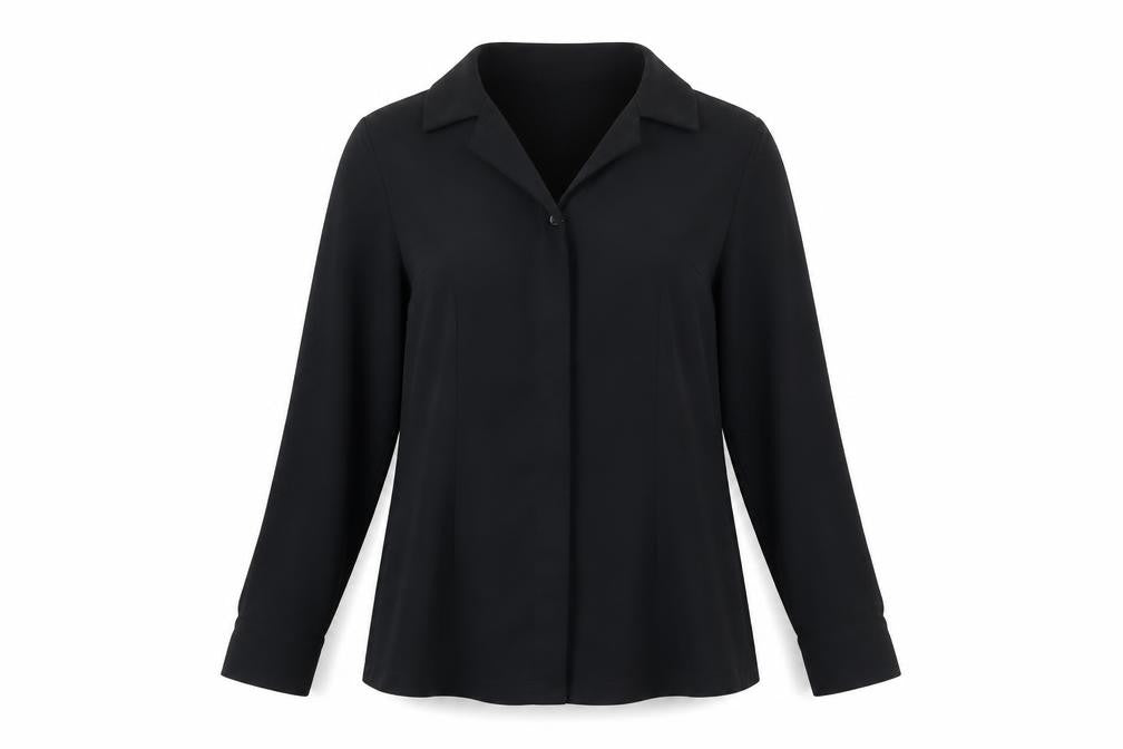 NEXT Womens Black Polyester Basic Blouse Size 10 Collared