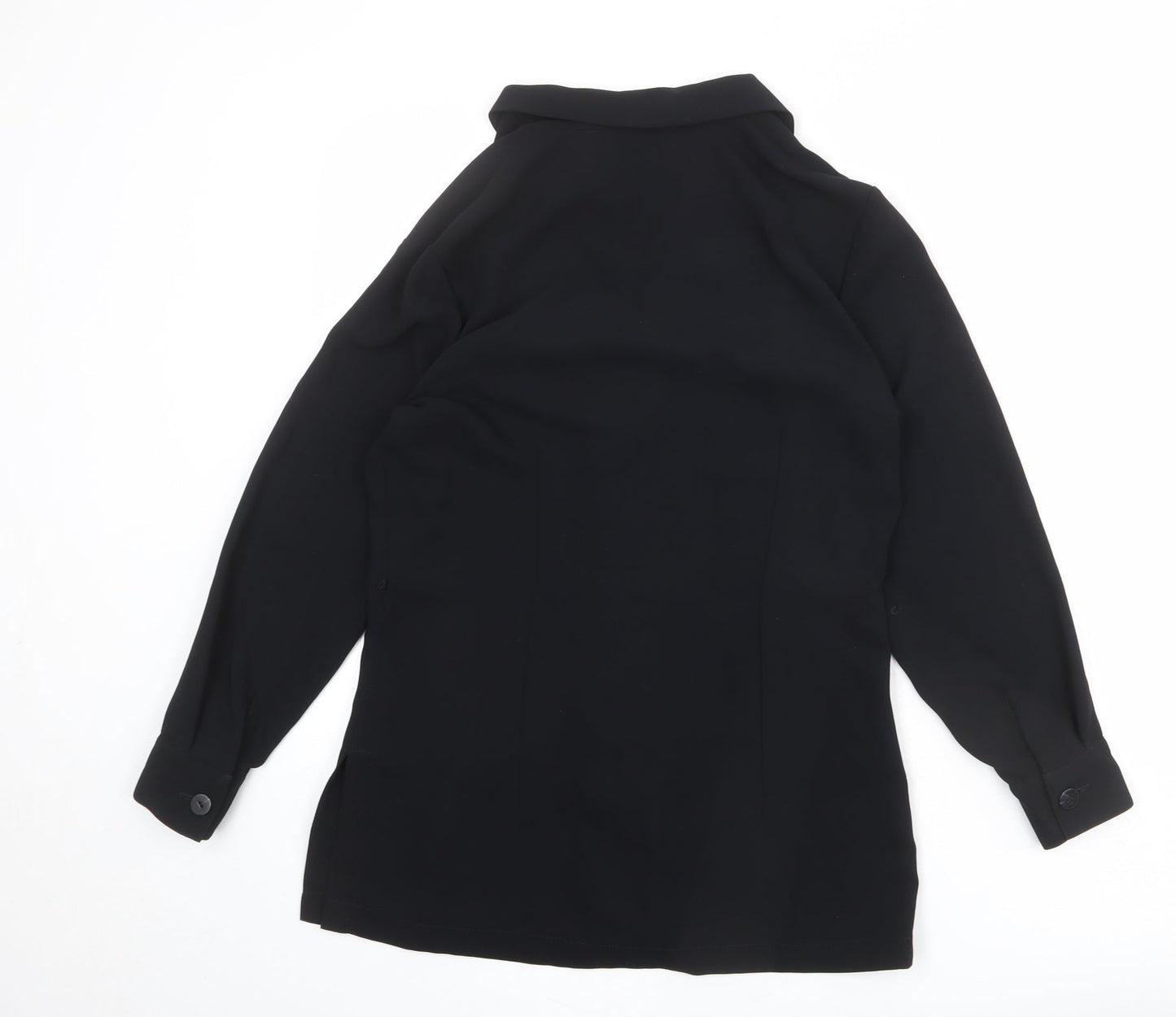 NEXT Womens Black Polyester Basic Blouse Size 10 Collared