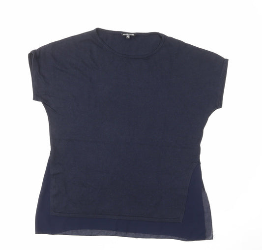 Warehouse Womens Blue Round Neck Polyester Pullover Jumper Size 8