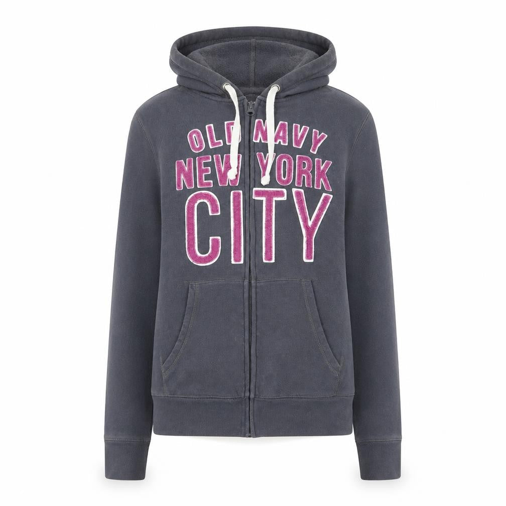 Old Navy Womens Blue Cotton Full Zip Hoodie Size M Zip