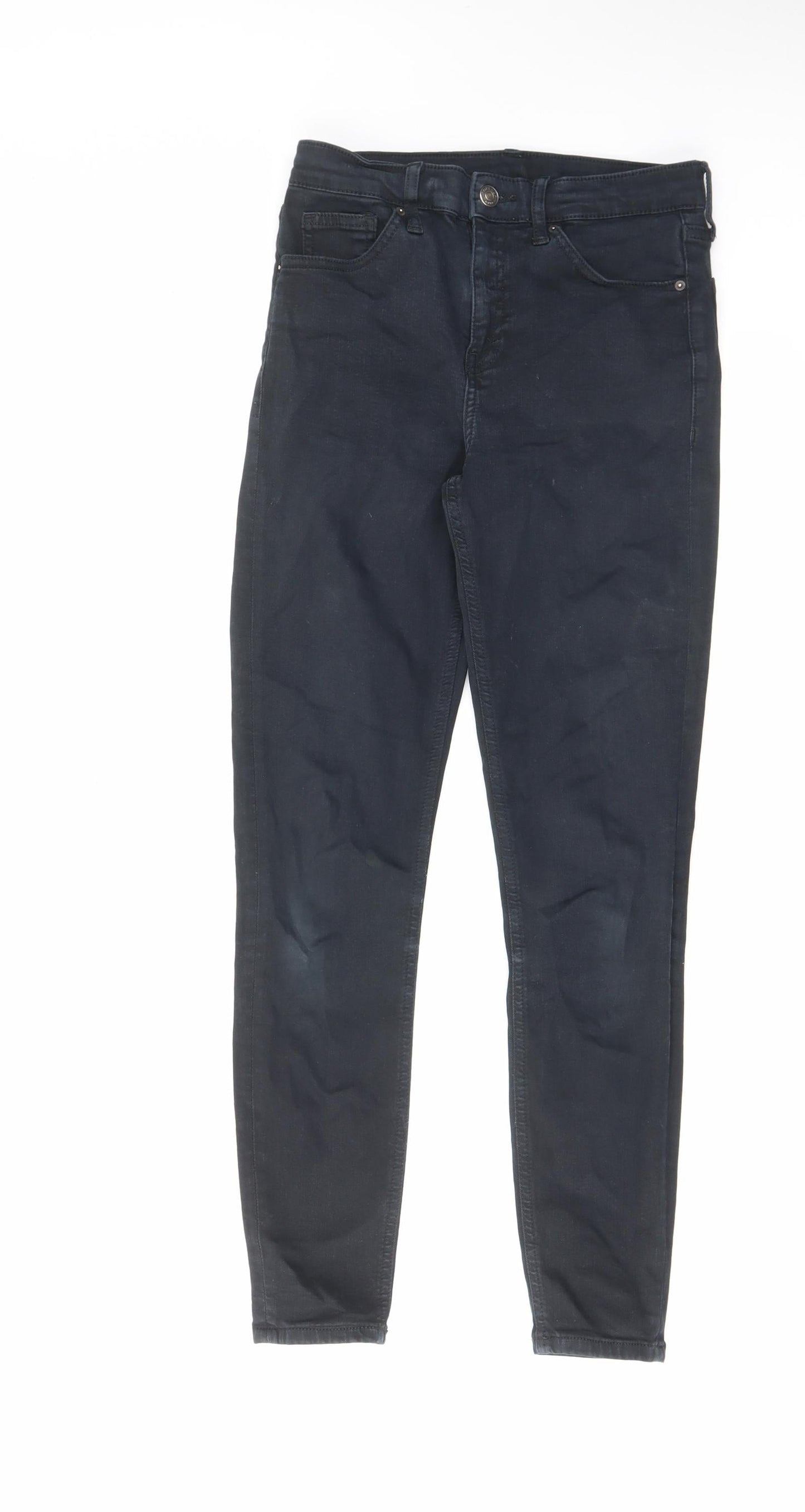 Topshop Womens Black Cotton Skinny Jeans Size 28 in L32 in Regular Zip