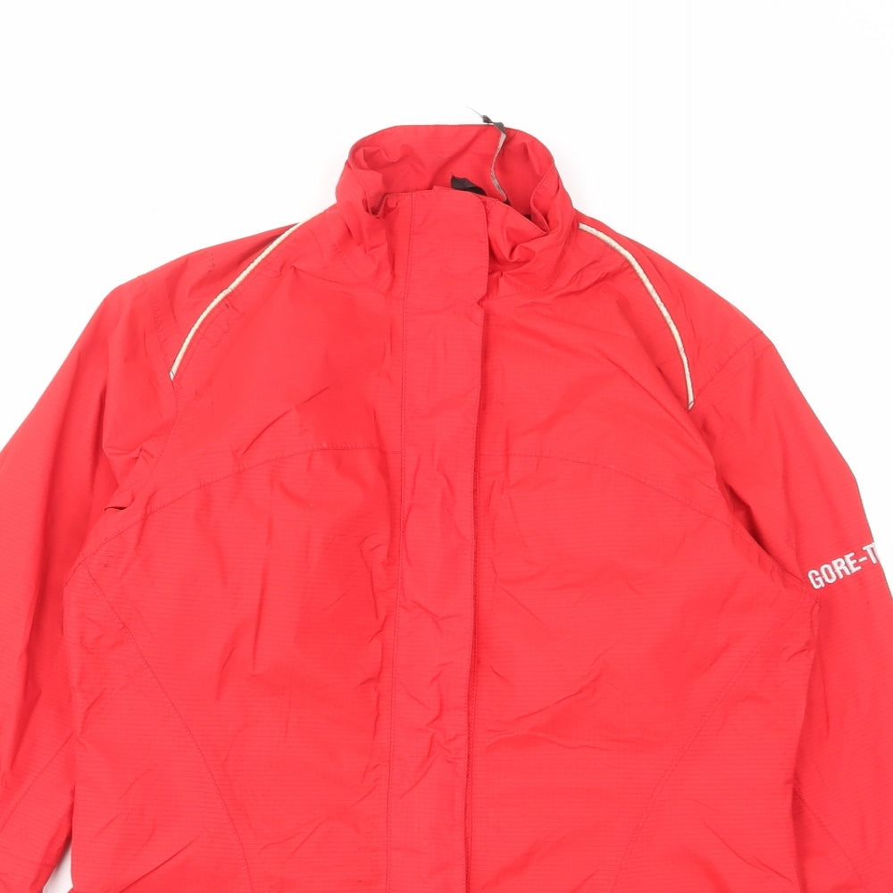Gore Womens Red Windbreaker Jacket Size 8 Zip - Logo Water Resistant