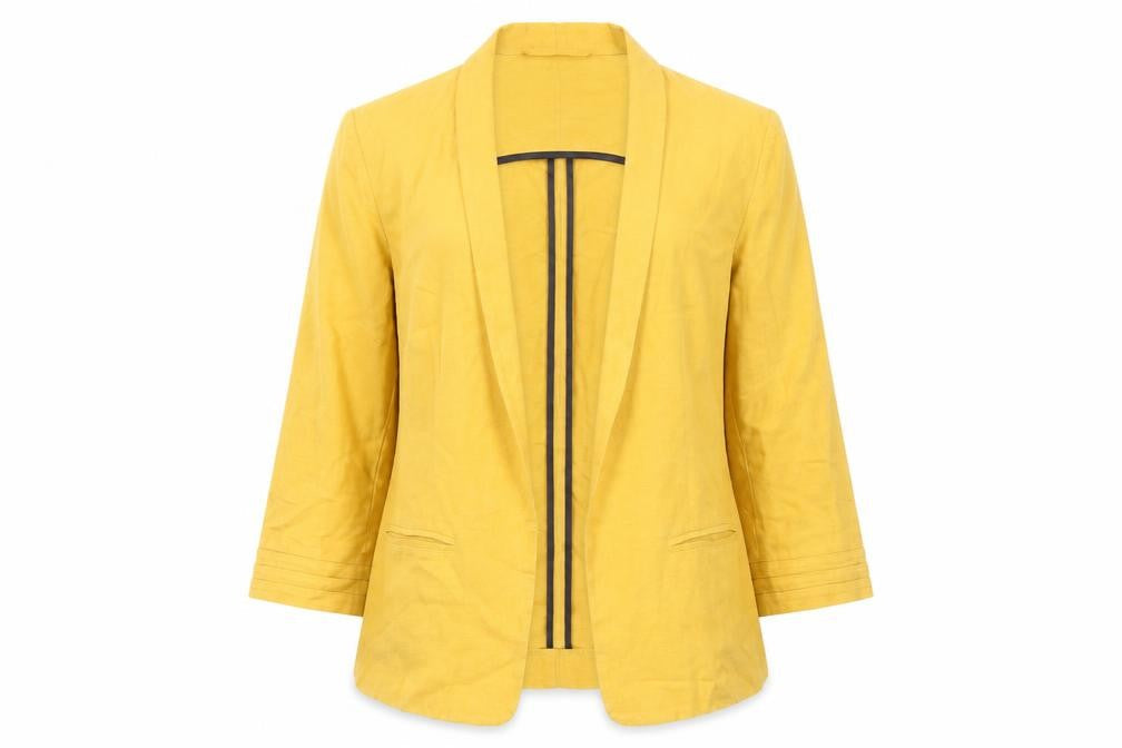 Marks & Spencer Womens Yellow Jacket Blazer Size 12 - Open