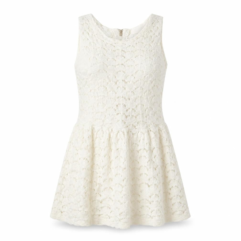 Zara Womens Ivory Cotton A-Line Size S Round Neck Zip