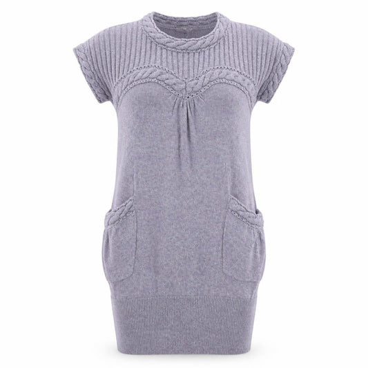 Miss Selfridge Womens Blue Viscose Jumper Dress Size 8 Round Neck Pullover