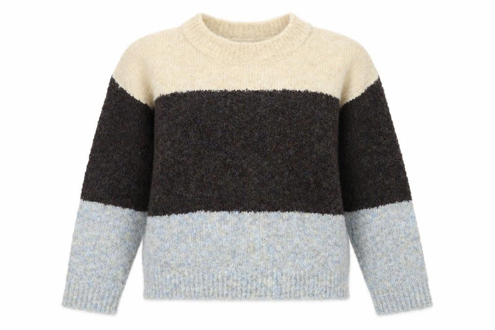 Natura Womens Multicoloured Crew Neck Striped Polyester Pullover Jumper Size M