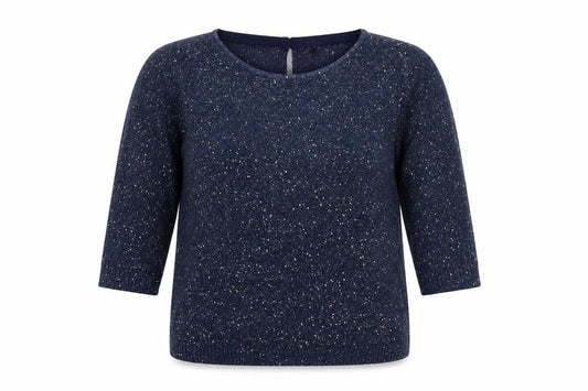 Monsoon Womens Blue Boat Neck Polyester Pullover Jumper Size M - Glitter