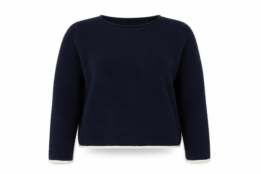 Marks & Spencer Womens Blue Crew Neck Acrylic Pullover Jumper Size S - Textured