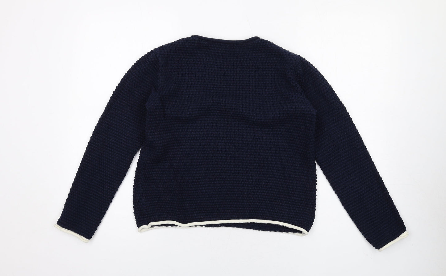 Marks and Spencer Womens Blue Crew Neck Acrylic Pullover Jumper Size S - Textured