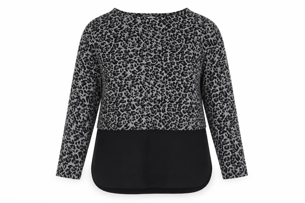 Oasis Womens Multicoloured Round Neck Animal Print Acrylic Pullover Jumper Size M - Leopard Print