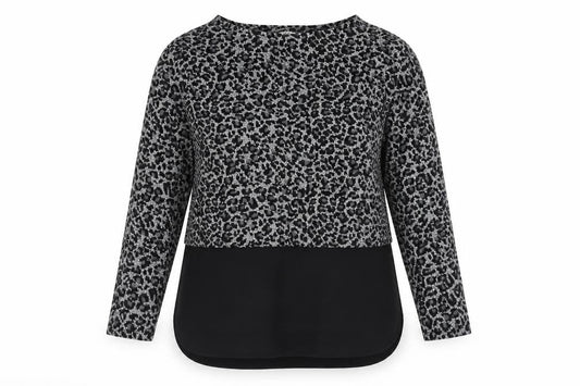 Oasis Womens Multicoloured Round Neck Animal Print Acrylic Pullover Jumper Size M - Leopard Print
