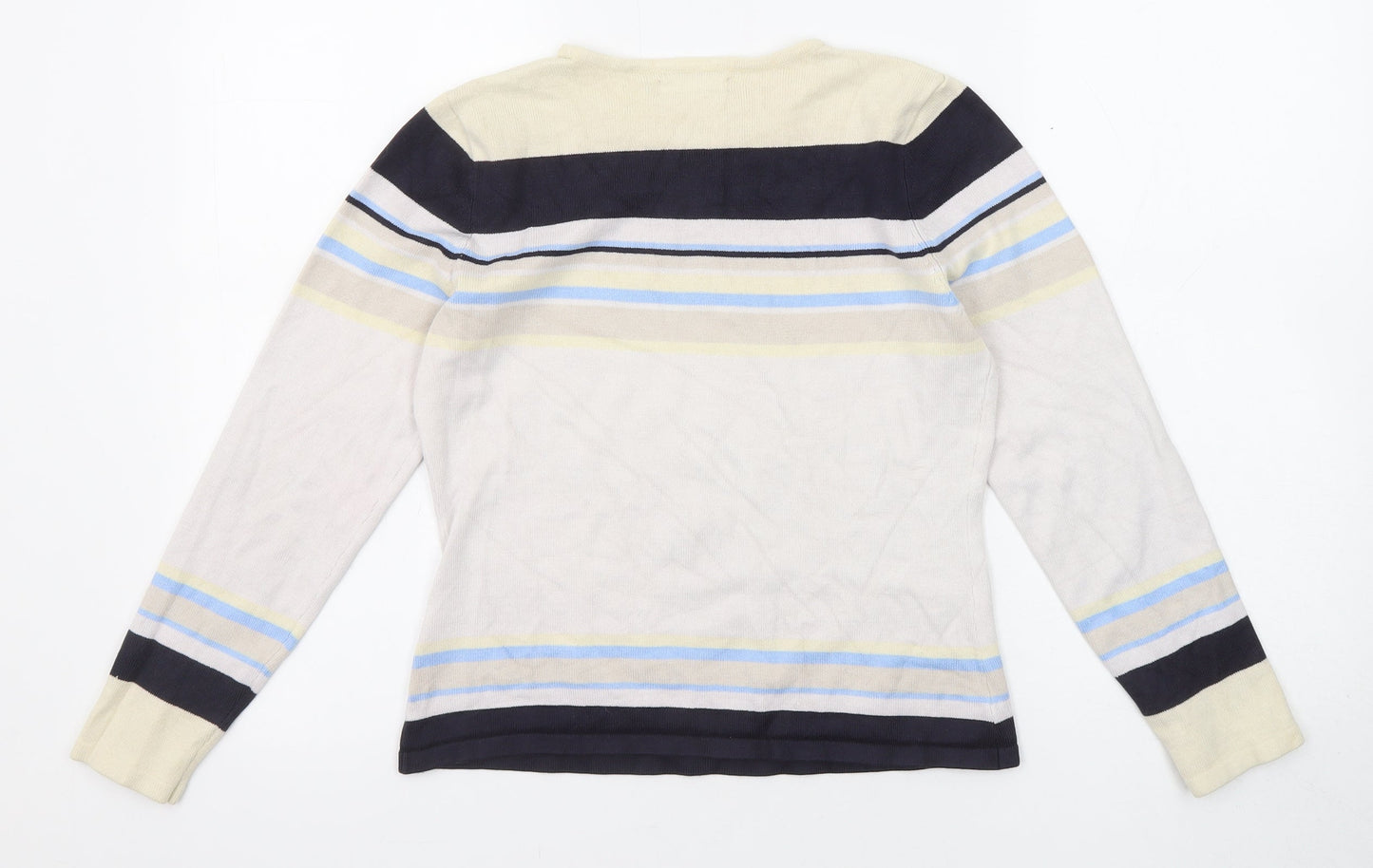 Berkertex Womens Multicoloured Round Neck Striped Acrylic Pullover Jumper Size 10 - Size 10-12