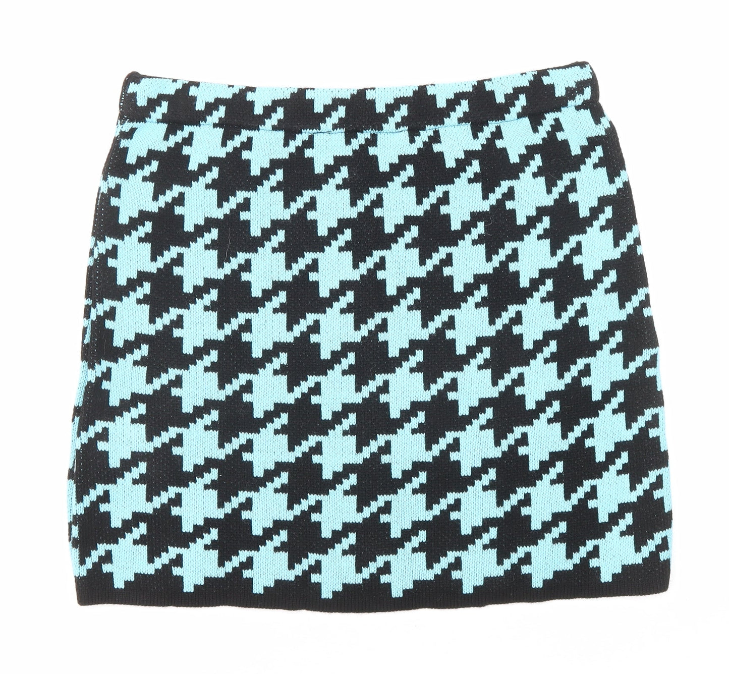 Reclaimed Vintage Womens Blue Geometric Acrylic A-Line Skirt Size L