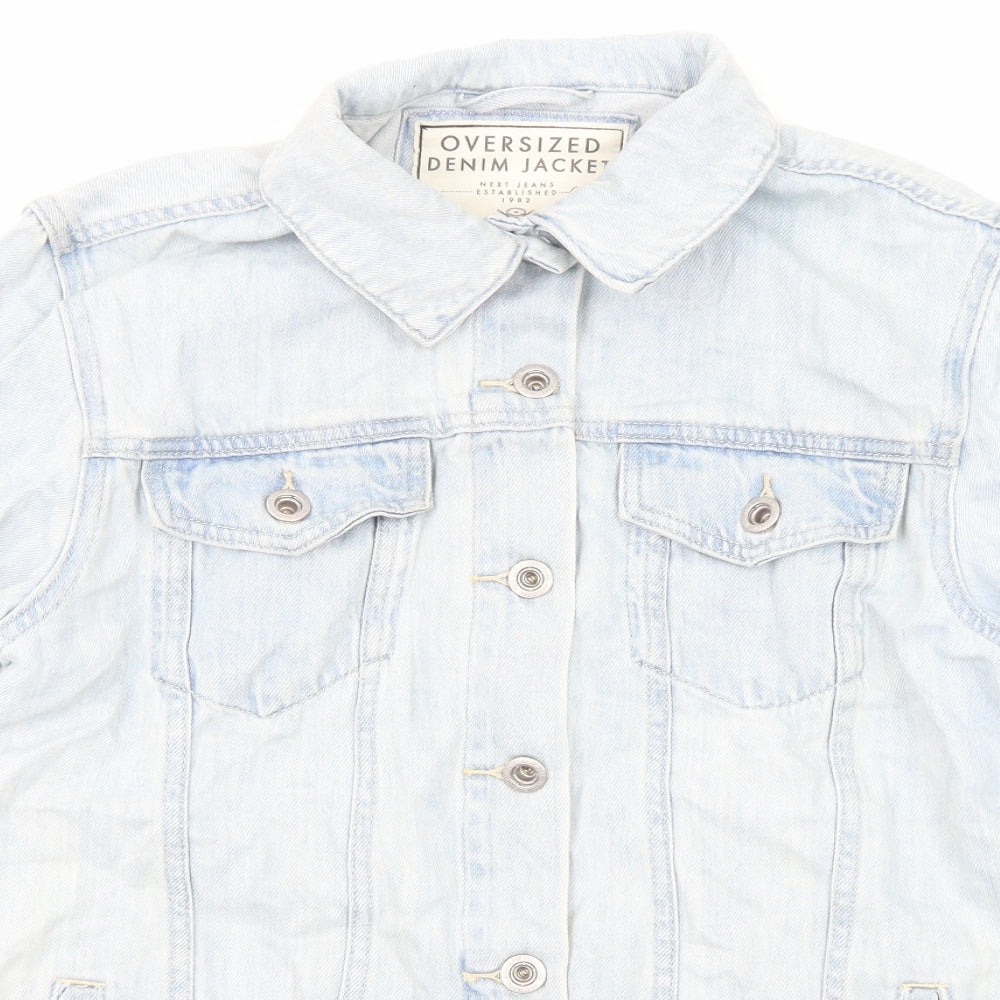 NEXT Womens Blue Jacket Size 10 Button - Pockets