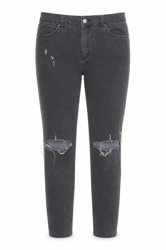 Topshop Womens Grey Cotton Skinny Jeans Size 30 in L30 in Regular Zip