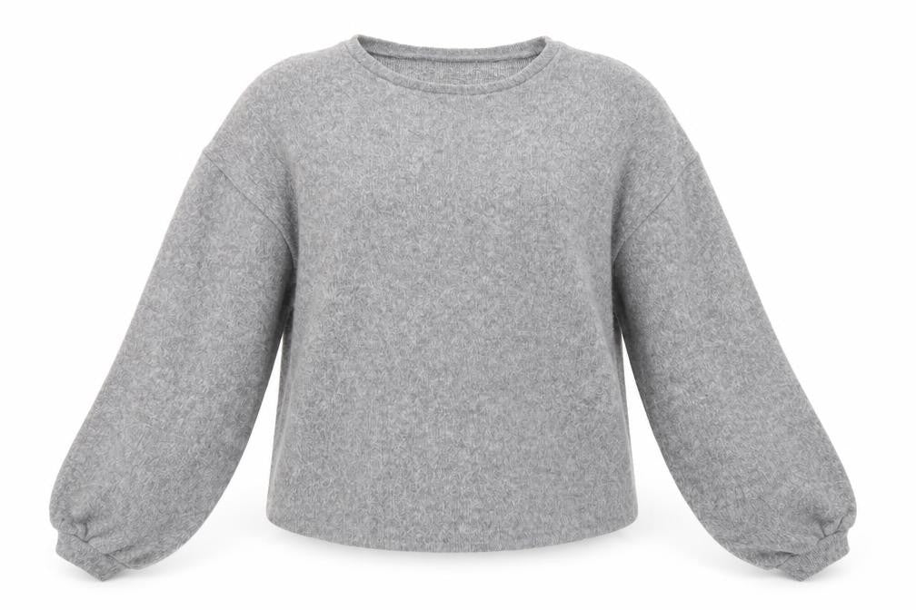 New Look Womens Grey Round Neck Polyester Pullover Jumper Size M
