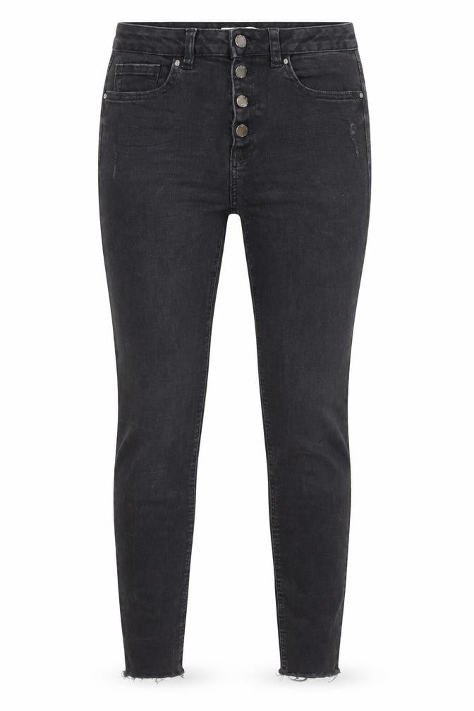 Denim & Co. Womens Black Cotton Skinny Jeans Size 10 L26 in Regular Button - Raw Hem