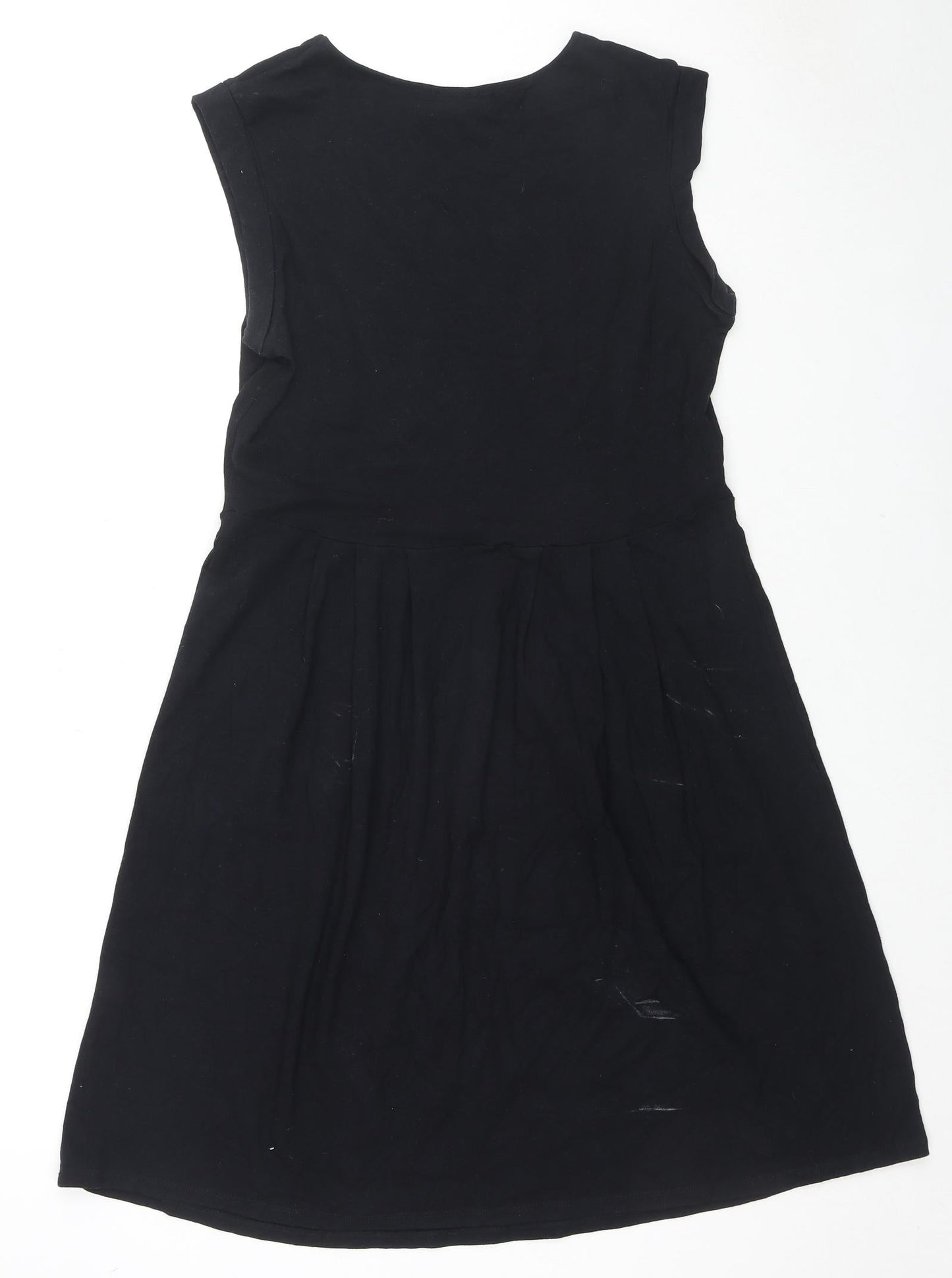 The White Company Womens Black Cotton Shift Size L Round Neck Pullover