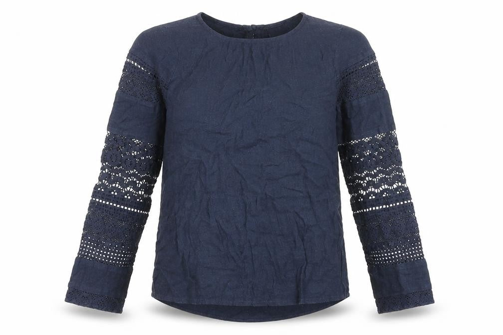 VERO MODA Womens Blue Viscose Basic Blouse Size XS Round Neck