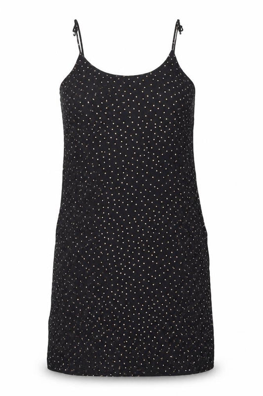 & Other Stories Womens Black Polka Dot Polyester Tunic Tank Size 10 Round Neck - Side Slits