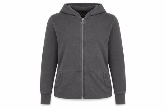 Marika Womens Grey Cotton Full Zip Hoodie Size L Zip
