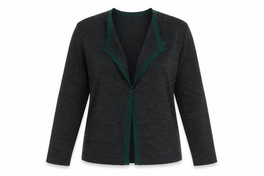 Dimensions Womens Grey V-Neck Acrylic Cardigan Jumper Size 10