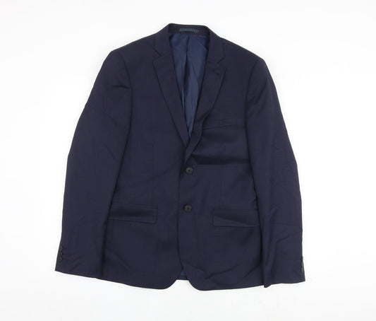 Marks and Spencer Mens Blue Wool Jacket Blazer Size 38 Regular