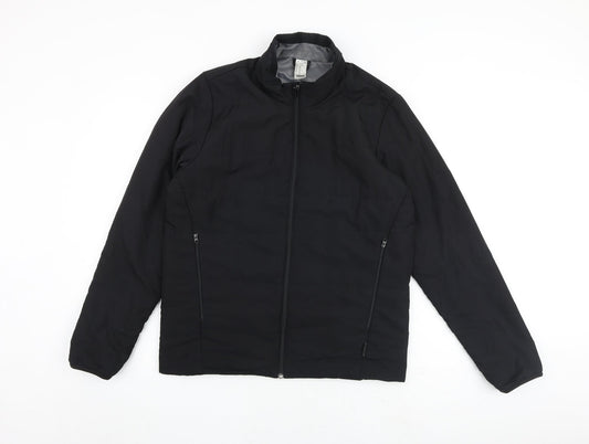 Quechua Mens Black Puffer Jacket Coat Size M Zip