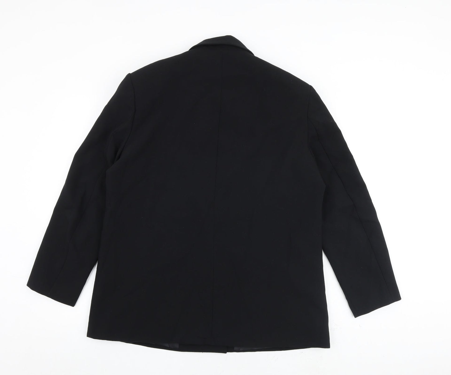 Zara Womens Black Jacket Blazer Size L Button