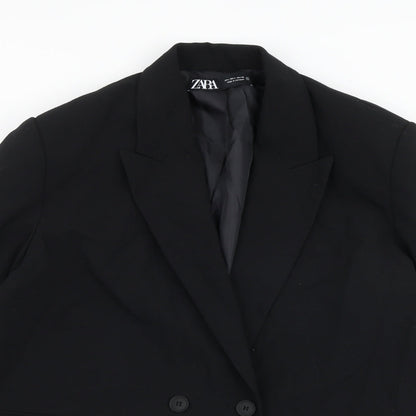 Zara Womens Black Jacket Blazer Size L Button