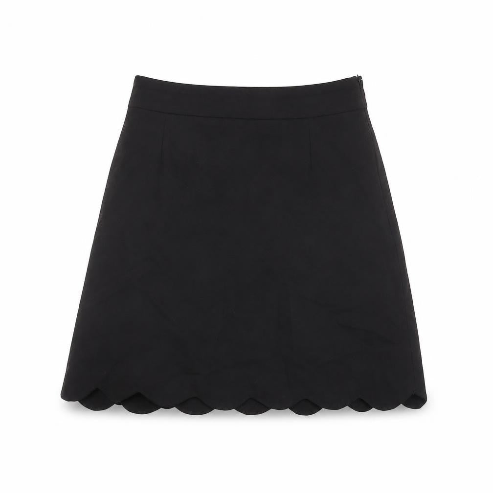 ASOS Womens Black Polyester A-Line Skirt Size 6 Zip