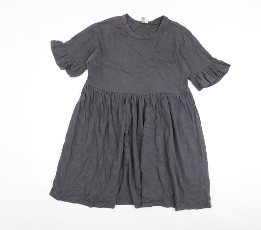 ASOS Womens Grey 100% Cotton A-Line Size 10 Round Neck Pullover