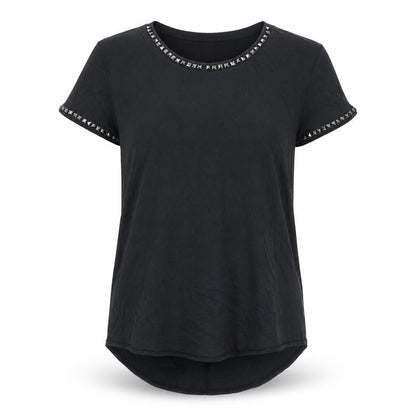 H&M Womens Grey Polyester Basic T-Shirt Size S Round Neck