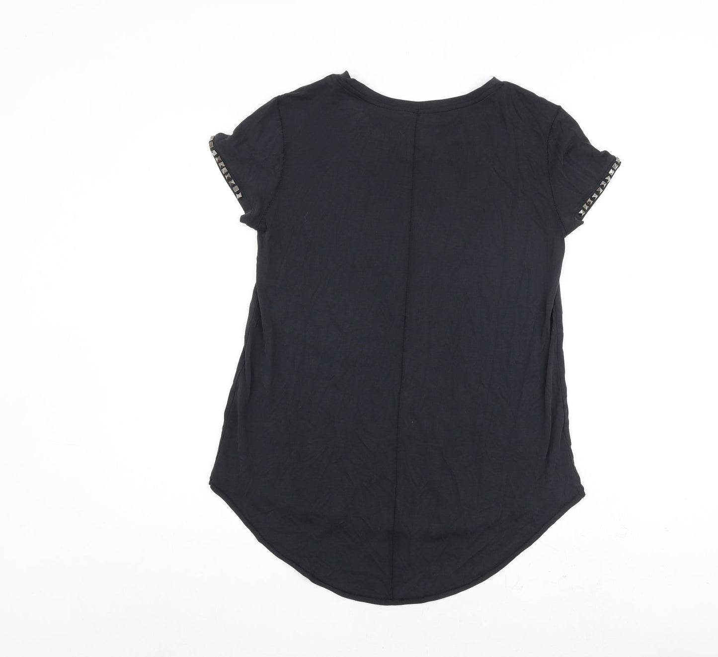 H&M Womens Grey Polyester Basic T-Shirt Size S Round Neck