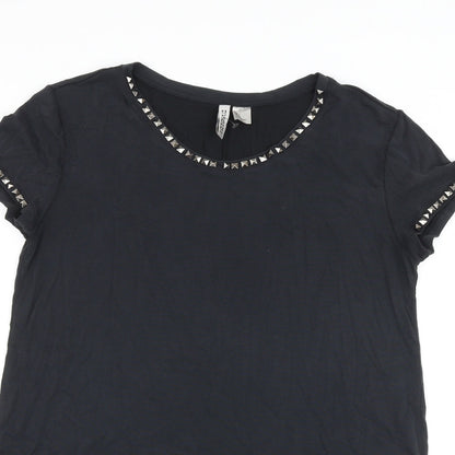 H&M Womens Grey Polyester Basic T-Shirt Size S Round Neck