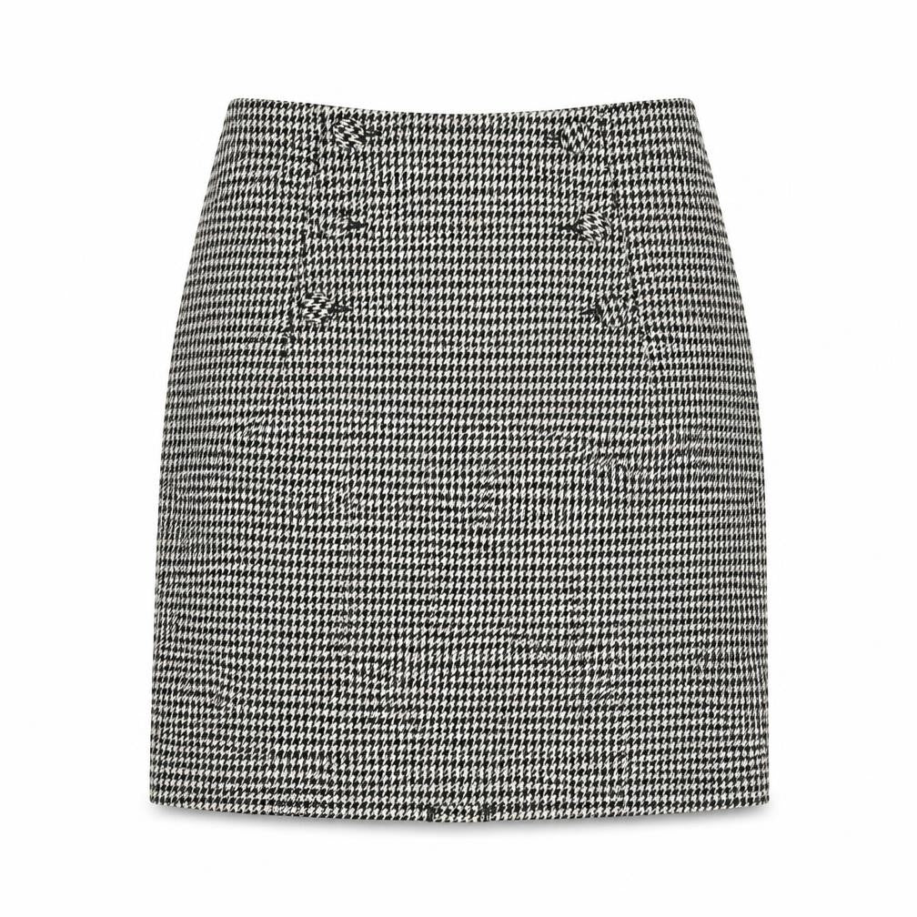 H&M Womens Black Geometric Polyester A-Line Skirt Size 8 Zip