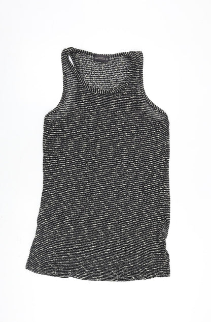 Next Womens Black Polyester A-Line Size 16 Round Neck Pullover
