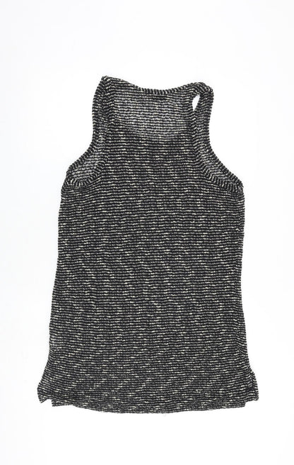 Next Womens Black Polyester A-Line Size 16 Round Neck Pullover