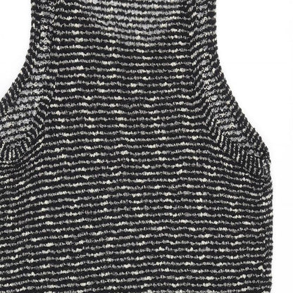 Next Womens Black Polyester A-Line Size 16 Round Neck Pullover