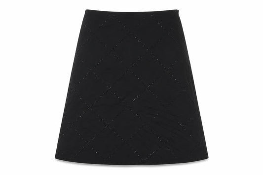 H&M Womens Black Polyester Flare Skirt Size 14 Zip