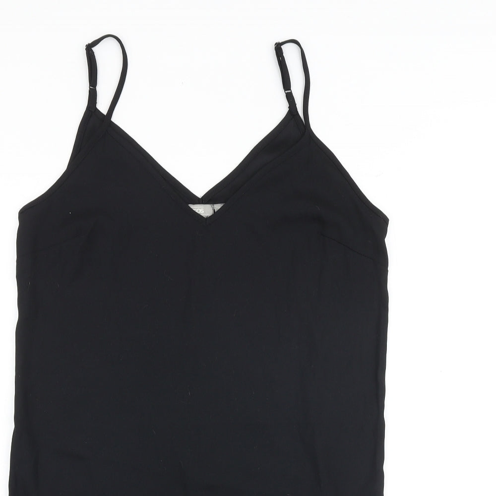ASOS Womens Black Polyester Tank Dress Size 10 Scoop Neck Pullover
