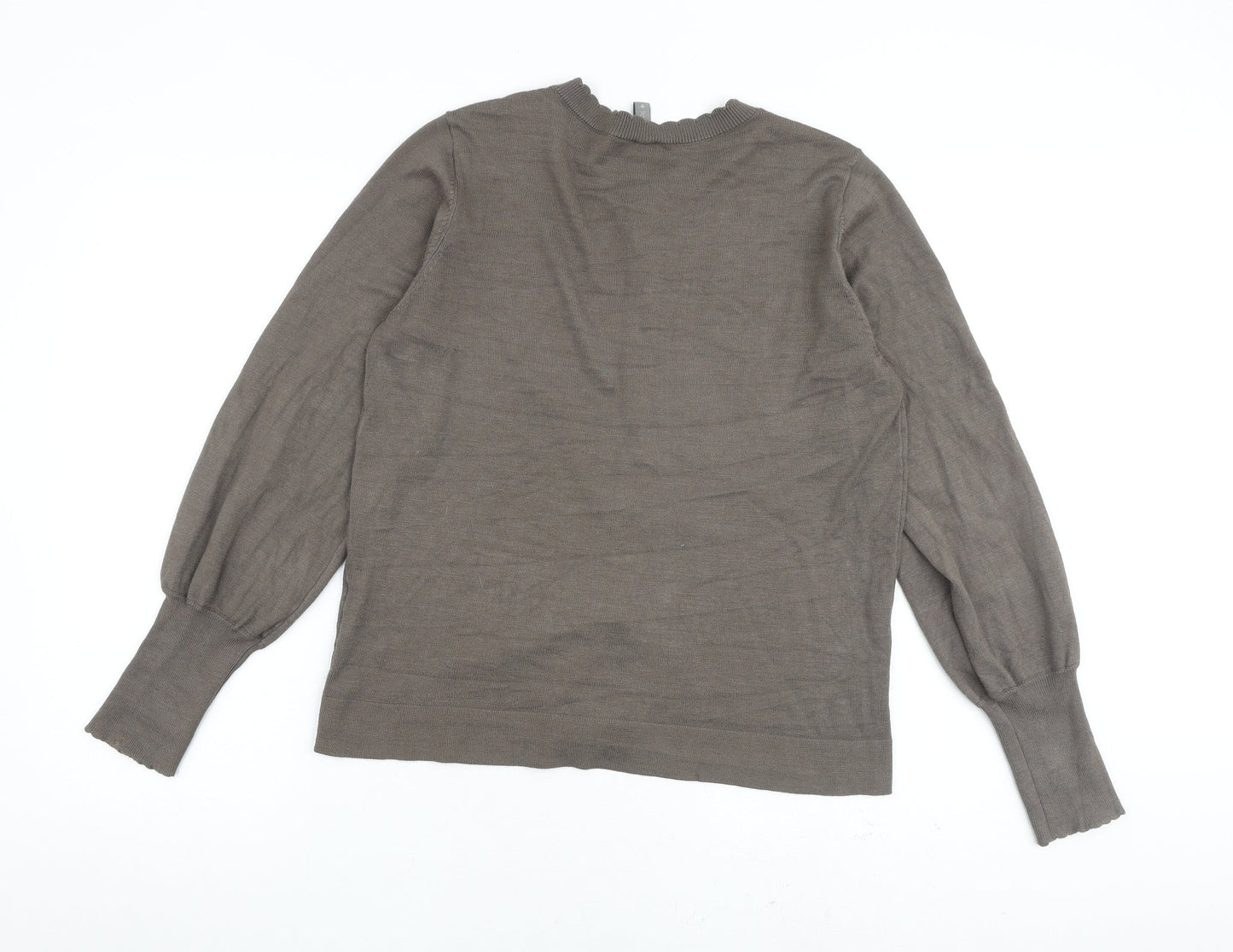 CULTURE Womens Grey Round Neck Viscose Cardigan Jumper Size M