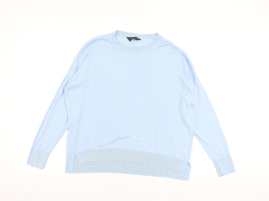 Dorothy Perkins Womens Blue Round Neck Acrylic Pullover Jumper Size 14