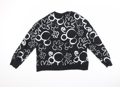 Preloved Disney Womens Black Geometric Polyester Pullover Sweatshirt Size S Pullover - Mickey Mouse - Back