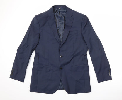 Additional front view of Autograph men’s blue wool jacket suit jacket, size 40, regular