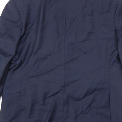 Brand and care label for Autograph men’s blue wool jacket suit jacket, size 40, regular
