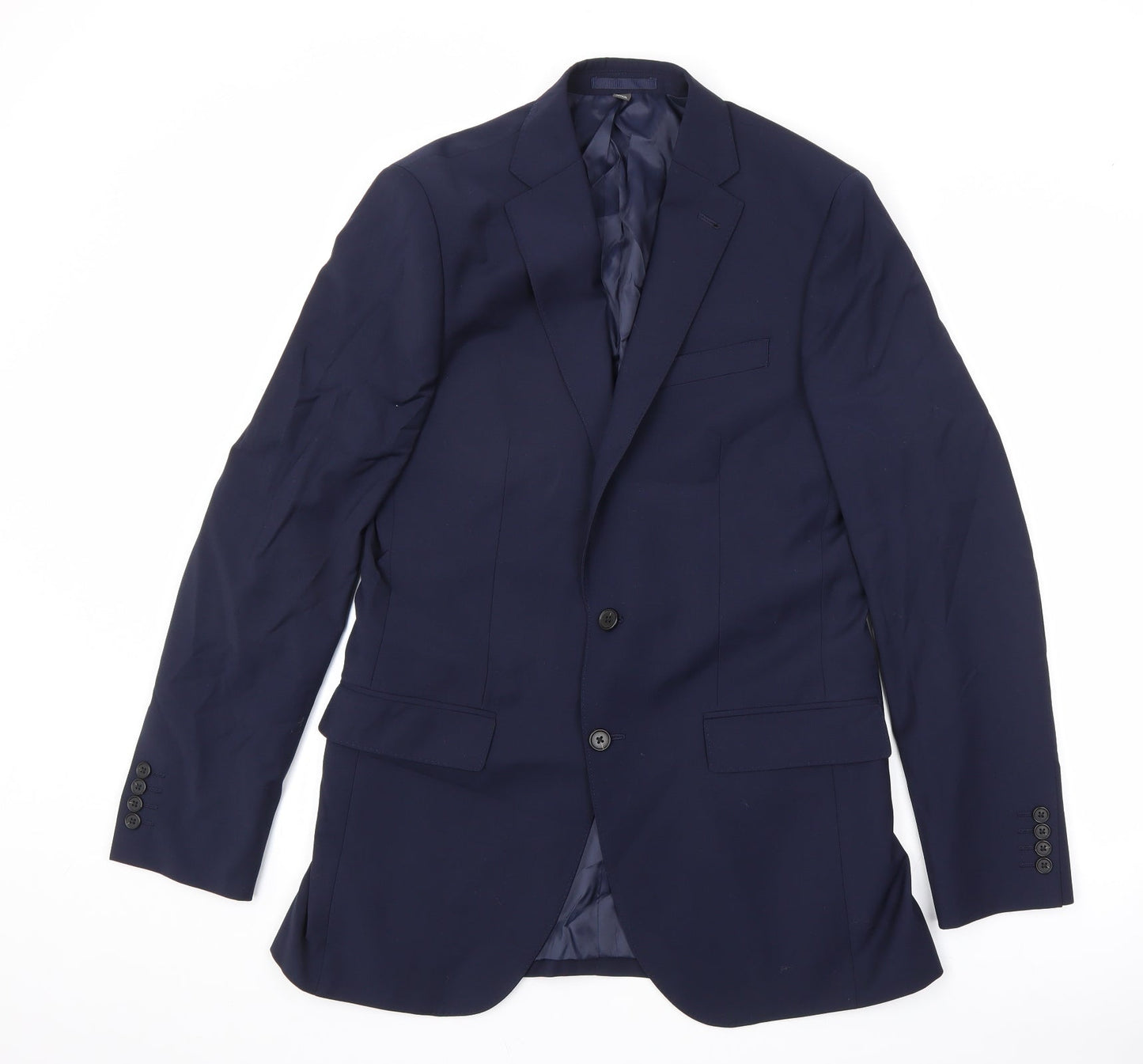 Marks and Spencer Mens Blue Polyester Jacket Suit Jacket Size 38 Regular