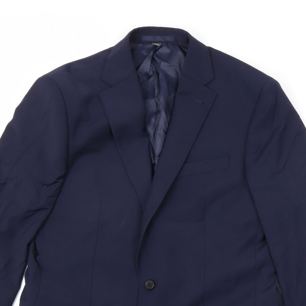 Marks and Spencer Mens Blue Polyester Jacket Suit Jacket Size 38 Regular