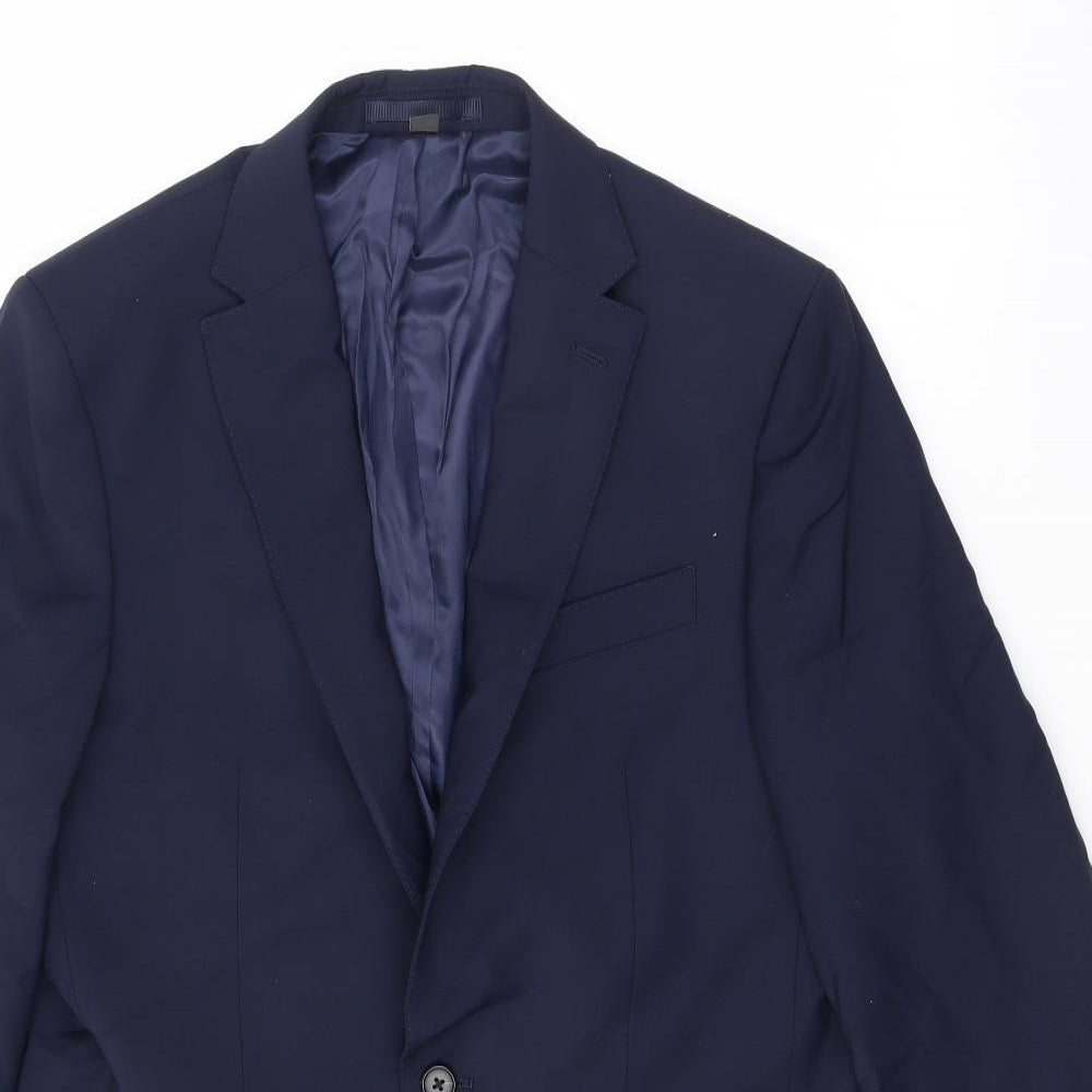 Marks and Spencer Mens Blue Wool Jacket Suit Jacket Size 38 Regular
