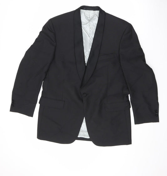 Angelo Moretti Mens Black Polyester Jacket Suit Jacket Size 42 Regular